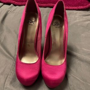 Hot pink rhinestone heels